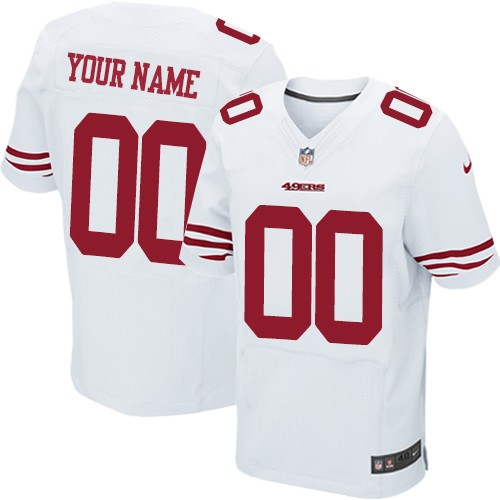 Men's Elite Nike Jersey White Road - Customized NFL San Francisco 49ers